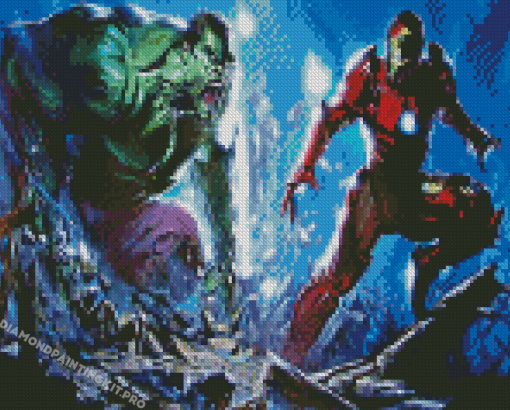 Hulk And Iron Man Heroes Diamond Paintings