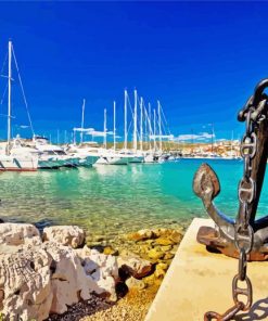 Hvar Harbor In Croatia Diamond Painting