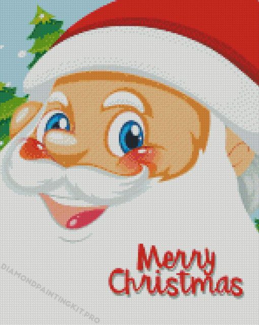 Illustration Santa Face Diamond Painting