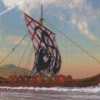 Illustration Viking Longship Diamond Painting