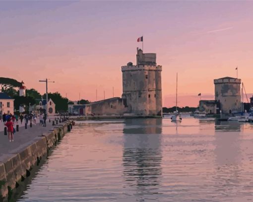 La Rochelle Port Sunset Diamond Painting