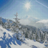 La Clusaz Snowy Landscape Diamond Painting