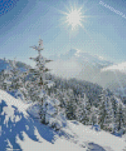 La Clusaz Snowy Landscape Diamond Painting