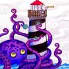 Lighthouse And Octopus Art Diamond Paintings