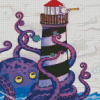 Lighthouse And Octopus Art Diamond Paintings