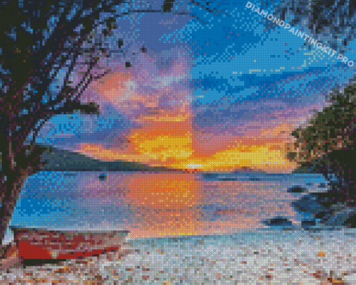 Magens Bay Beach At Sunset Diamond Painting