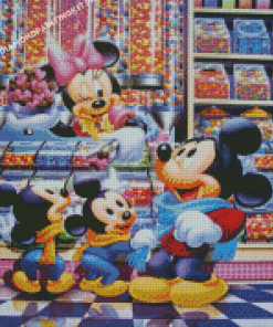 Mickey And Minnie Candy Store Diamond Paintings