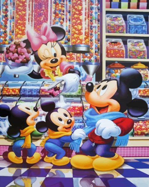 Mickey And Minnie Candy Store Diamond Paintings