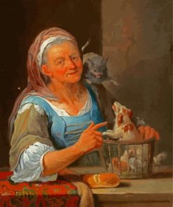 Old Woman And Dog Diamond Paintings