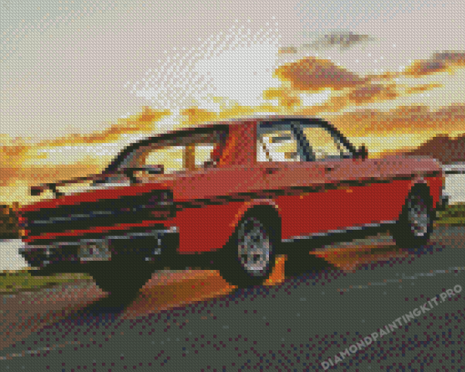 Orange Xy Ford Falcon Car Diamond Painting