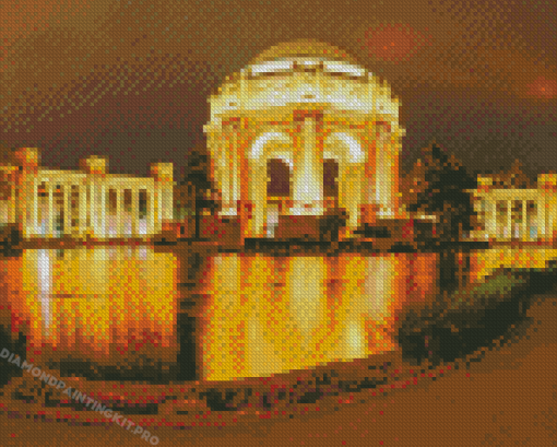 Palace Of Fine Arts California At Night Diamond Paintings