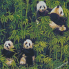Pandas In Bamboo Forest Diamond Painting