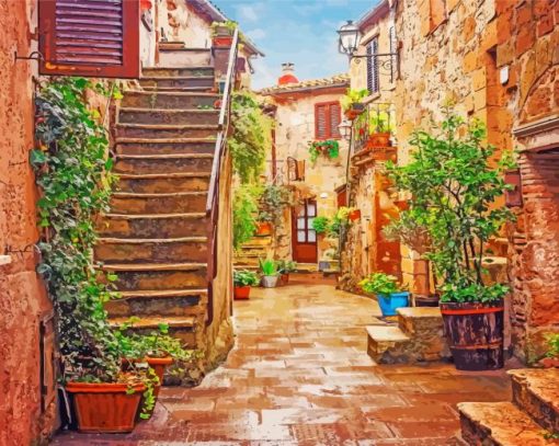 Pitigliano Buildings Diamond Paintings