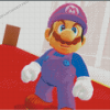 Purple Mario Cartoon Diamond Painting