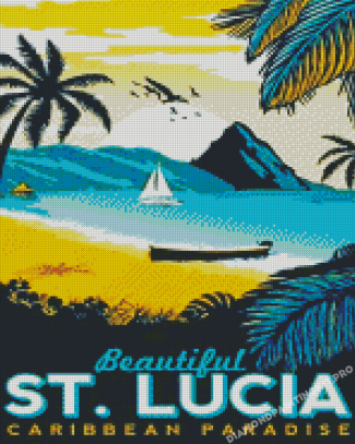 Saint Lucia Island Poster Diamond Paintings