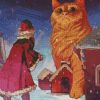 Santa Claus With Cat Diamond Painting