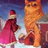 Santa Claus With Cat Diamond Painting