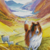 Sheep And Dog Walking Diamond Painting