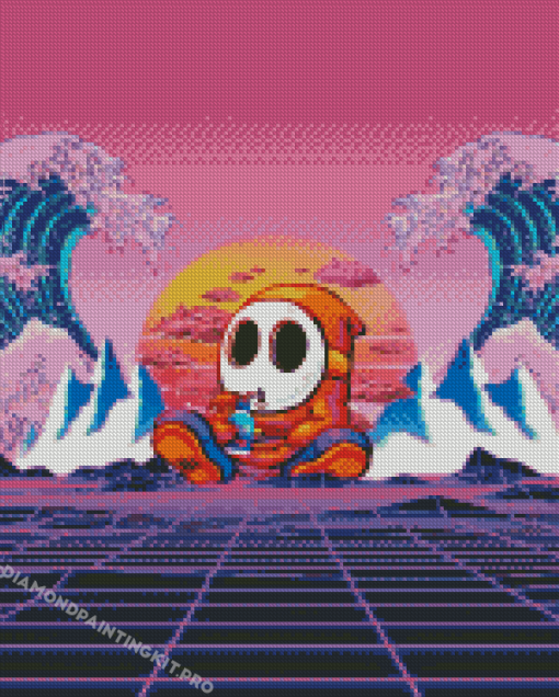 Shy Guy Illustration Diamond Painting