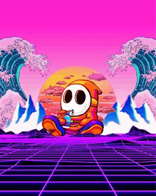 Shy Guy Illustration Diamond Painting