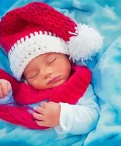 Sleeping Christmas Baby Boy Diamond Paintings