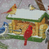 Snow Birdfeeder Diamond Painting