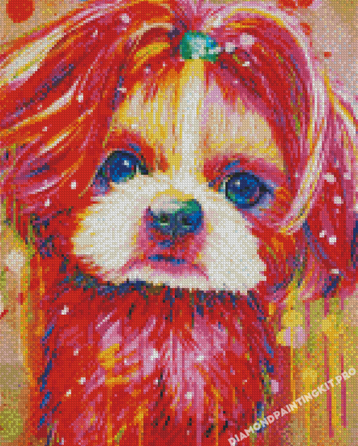 Splatter Colorful Shih Tzu Diamond Paintings