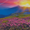 Spring Flowers Sunset Diamond Painting