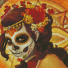 Sugar Skull Girl With Flowers Diamond Painting