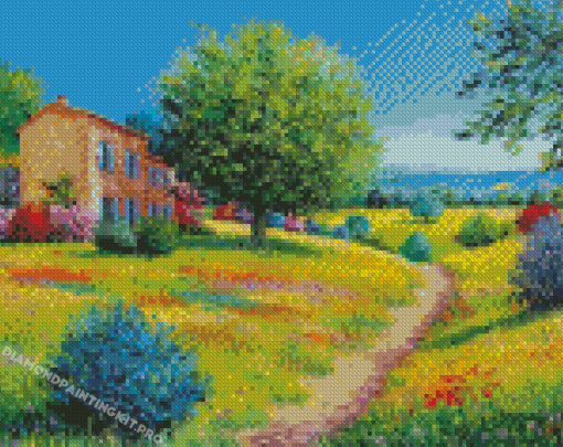 Summer Garden House Diamond Paintings