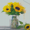 Sunflowers In Jar Art Diamond Paintings