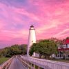 Sunset At Ocracoke Lighthouse Diamond Paintings