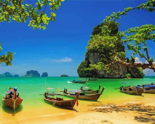 Thailand Koh Samui Boats Diamond Painting