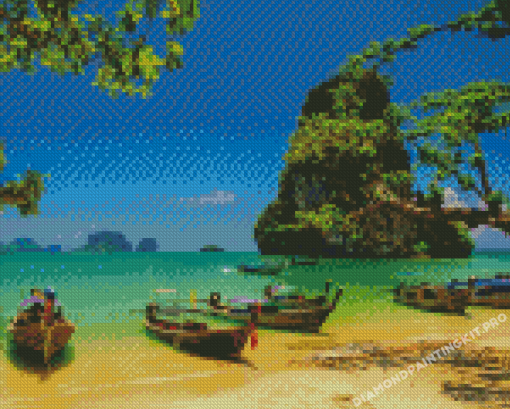 Thailand Koh Samui Boats Diamond Painting