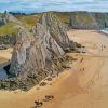 The Three Cliffs Bay Swansea Beach Diamond Painting