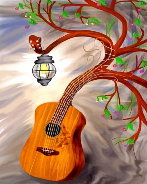 Tree Guitar Art Diamond Paintings