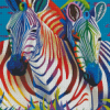 Two Colorful Zebra Animal Diamond Painting