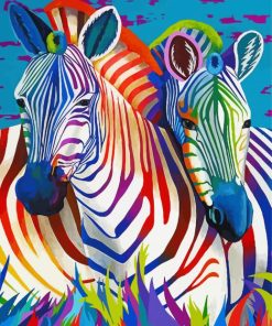 Two Colorful Zebra Animal Diamond Painting