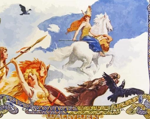 Valkyries Norse Mythology By Emil Doepler Diamond Painting