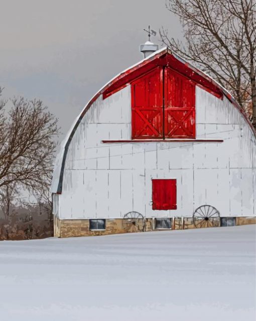 Vintage White Barn Diamond Paintings