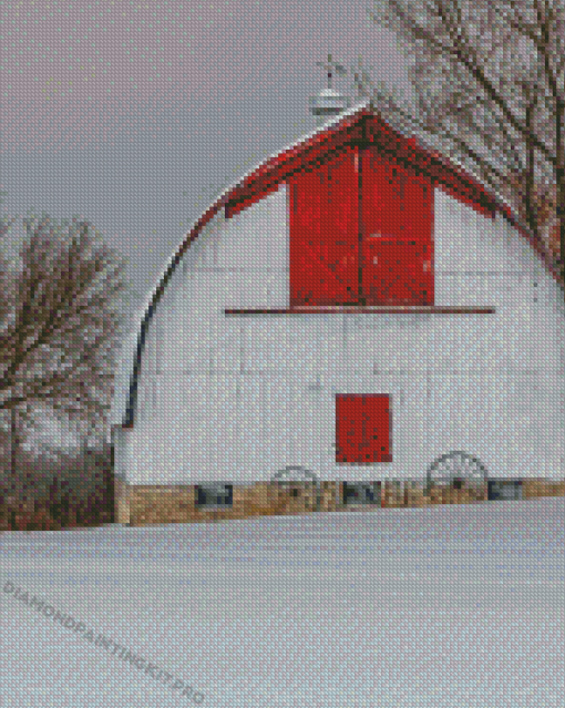 Vintage White Barn Diamond Paintings