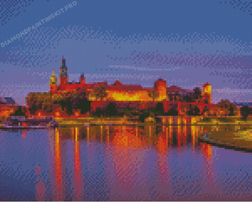 Wawel Royal Castle At Night Diamond Painting