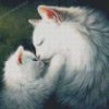 White Kissing Cats Diamond Painting