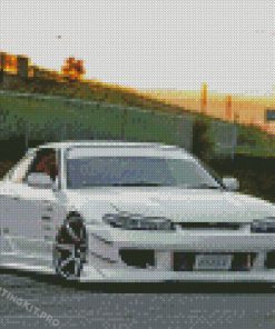White Silvia S15 Nissan Diamond Painting