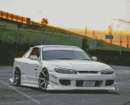 White Silvia S15 Nissan Diamond Painting