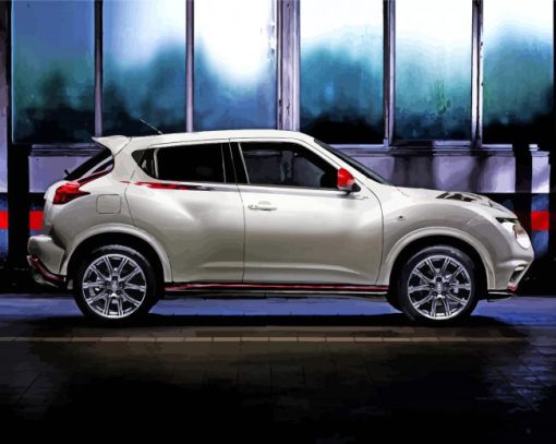 White Nissan Juke Car Diamond Paintings