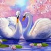 Aesthetic Cherry Tree And Swans Diamond Painting