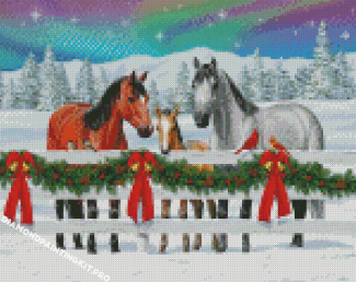 Aesthetic Christmas Horse Diamond Painting