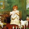 Aesthetic Victorian Girl And Dogs Diamond Painting