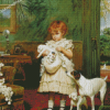 Aesthetic Victorian Girl And Dogs Diamond Painting